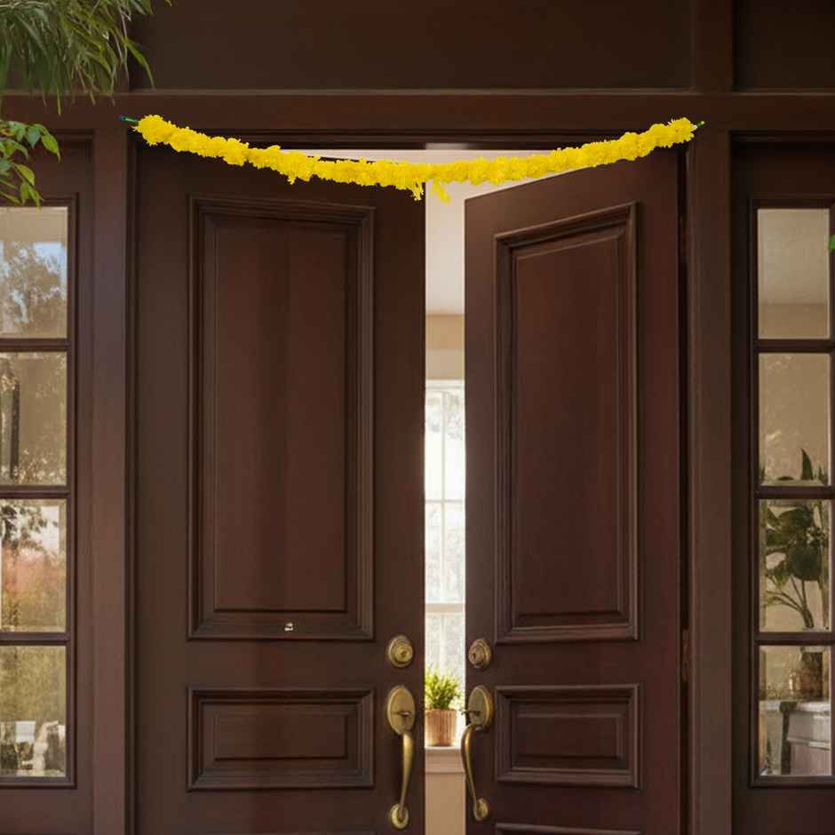 Flower String | Yellow Genda Ladi Decoration For Traditional | 1 pack 2 pcs | Party Propz