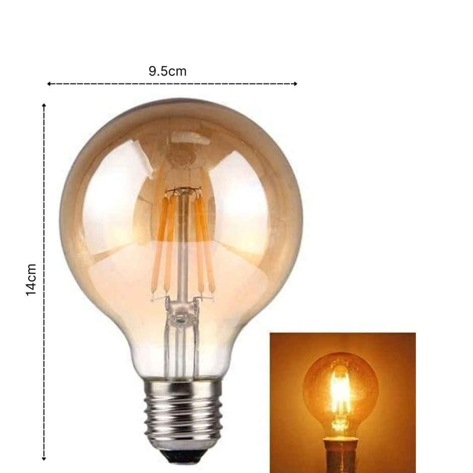 Desidiya Edison Tungsten Filament G80 4 W Led Bulb (Warm White) | E27 Base Holder