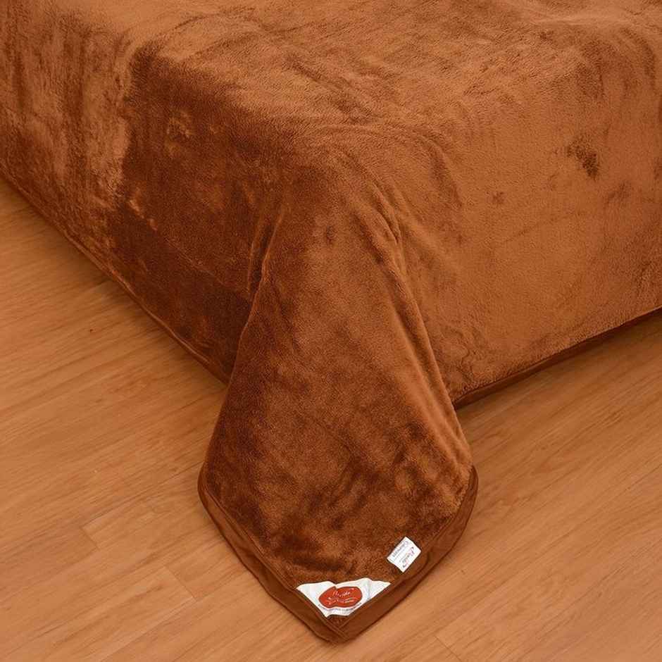 Florida Flannel Blanket for All Season Warm and Super Soft for Double Bed 300 GSM Cinnamon