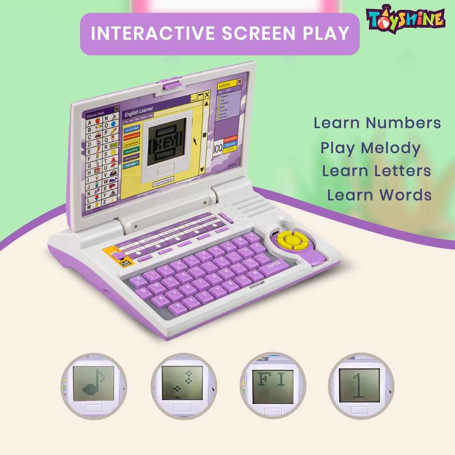 Toyshine Educational Laptop With 20 Activities for Kids 3+ | Purple