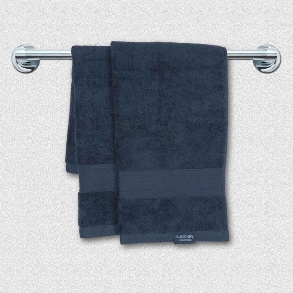 Jockey T201 Cotton Terry Hand Towels | Ultrasoft & Durable | Solid Navy