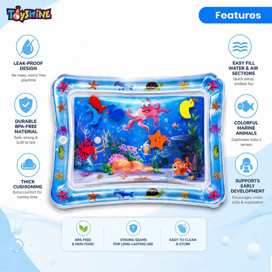 Toyshine Inflatable Water Play Mat for Babies, Multicolor