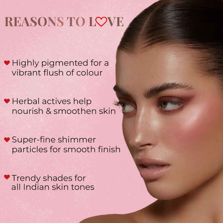 Just Herbs Halo Glow Liquid Dewy Radiance Pigmented Long Stay Blush Drops (Strawberry Dip)