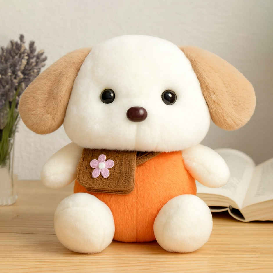 Spanker Cute Puppy Soft Toy Plush Dog with Outfit for Kids | 19 cm