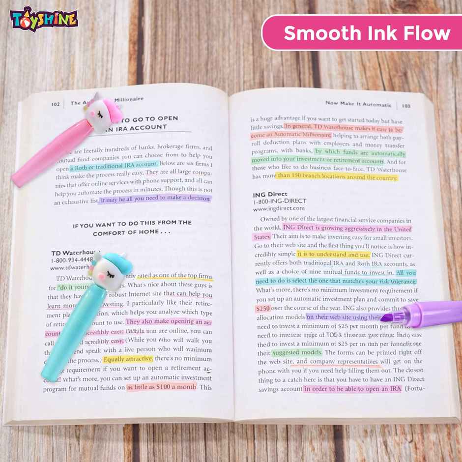 Toyshine Unicorn Highlighter Pen | Chisel Tip School Return Gift