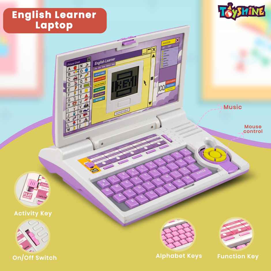 Toyshine Educational Laptop With 20 Activities for Kids 3+ | Purple