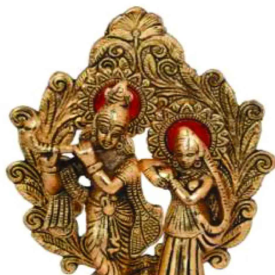 Radha Krishna Mehrab Design in Gold Polish | Devnidhi