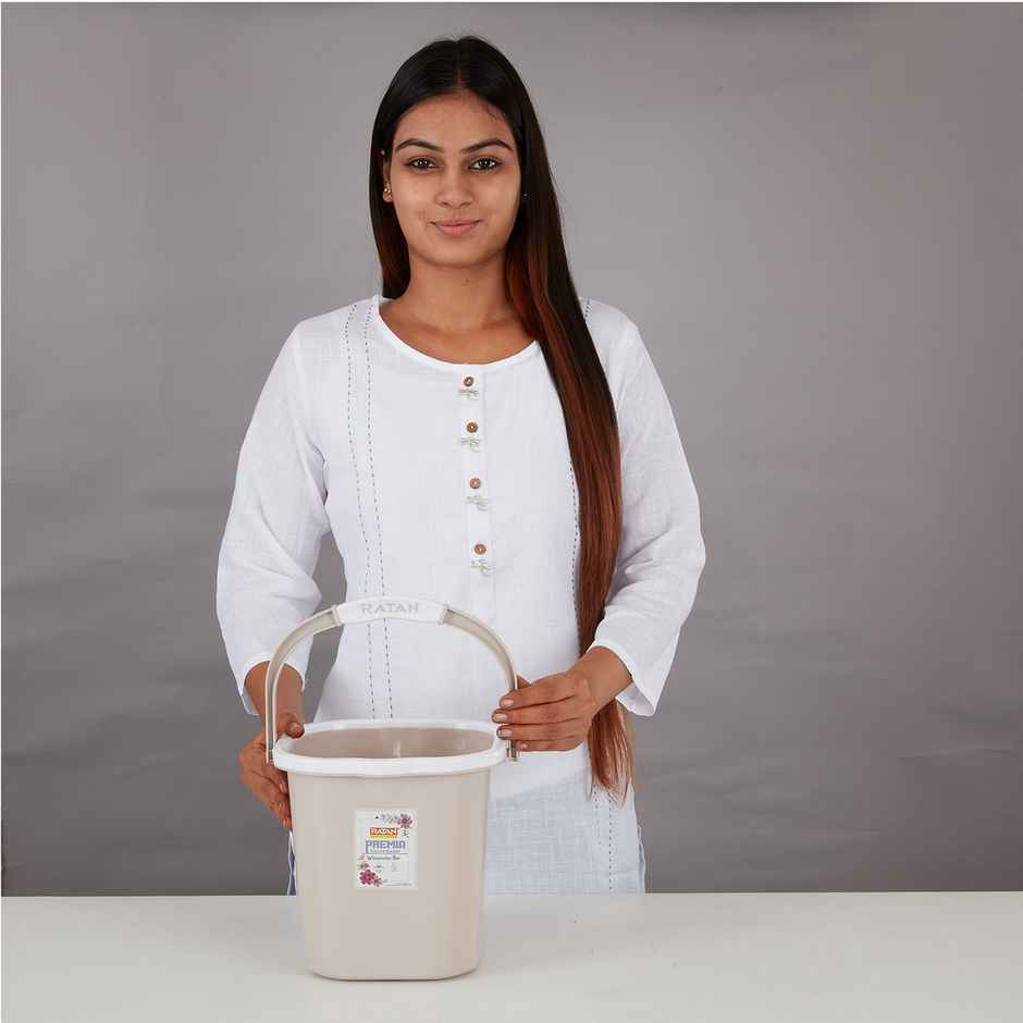 Ratan Plasticware Premia Bucket (5L X 1) - Desert Rose|Light Weight And Easy To Carry