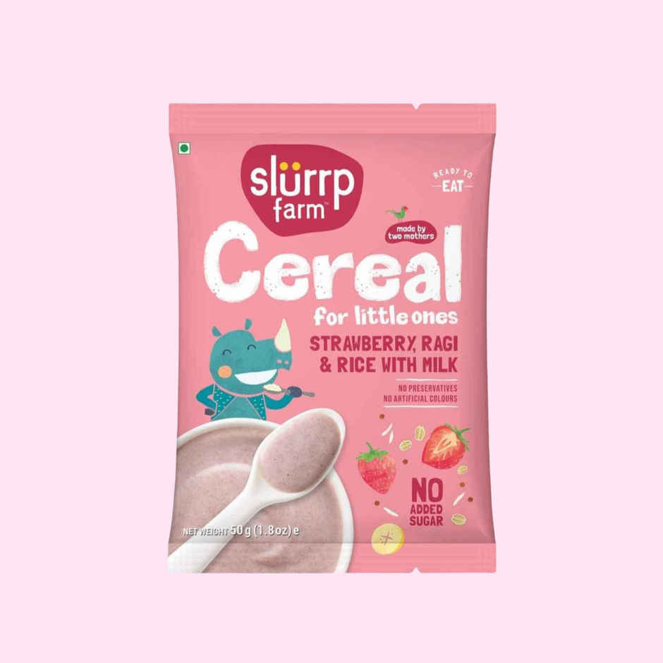 Slurrp Farm No Added Sugar No Salt Strawberry | Ragi And Rice Cereal Trial Pack