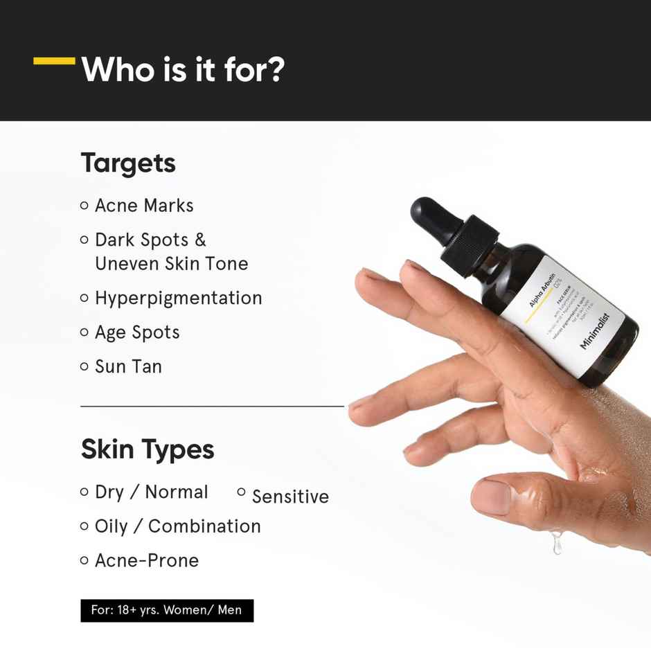 Minimalist 2% Alpha Arbutin Face Serum For Hyperpigmentation