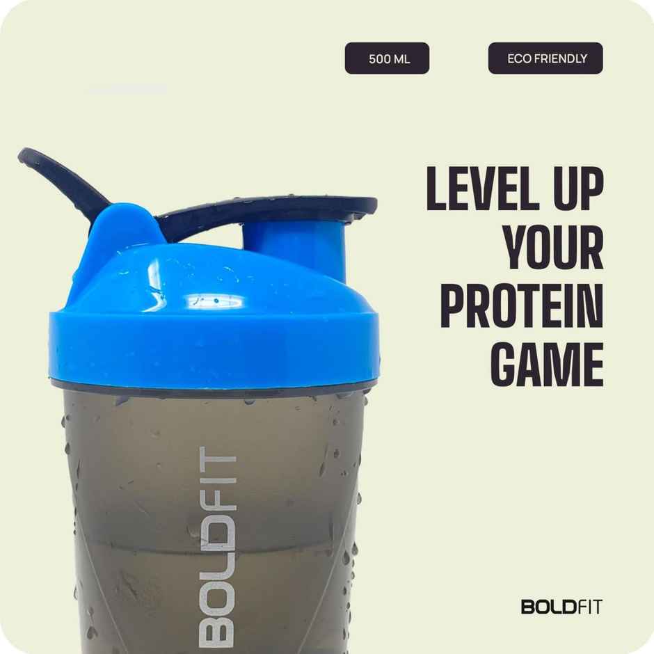 Boldfit Shakers For Protein Shake, Bottle-500Ml Blue