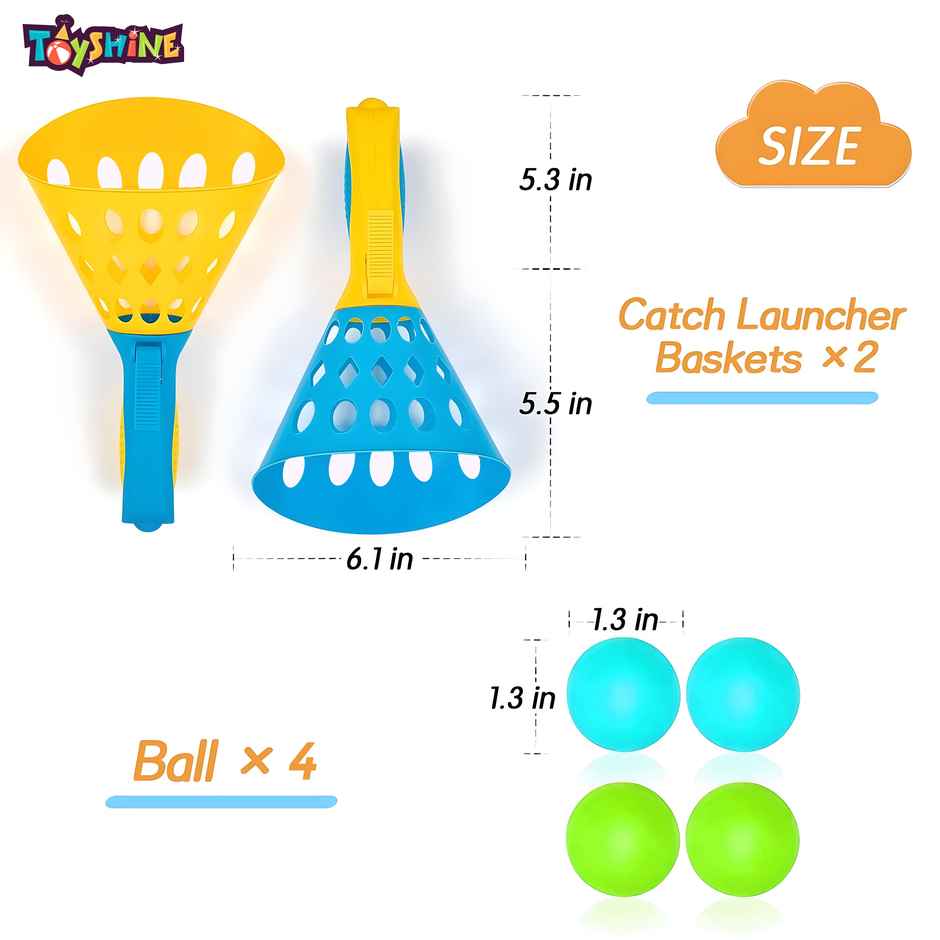Toyshine Launch & Catch Ball Game Set - Indoor/outdoor Toy for Kids & Party Favors