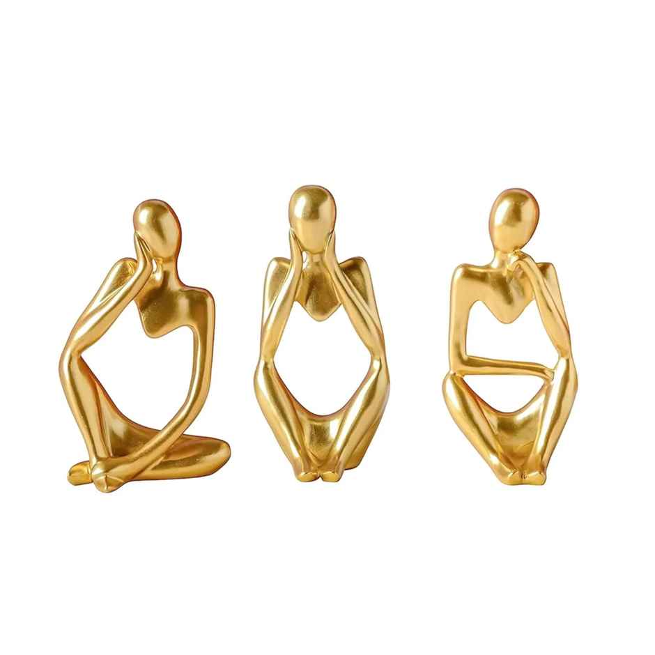 Tied Ribbons Set Abstract Thinker Men Statue Showpiece | 13 cm