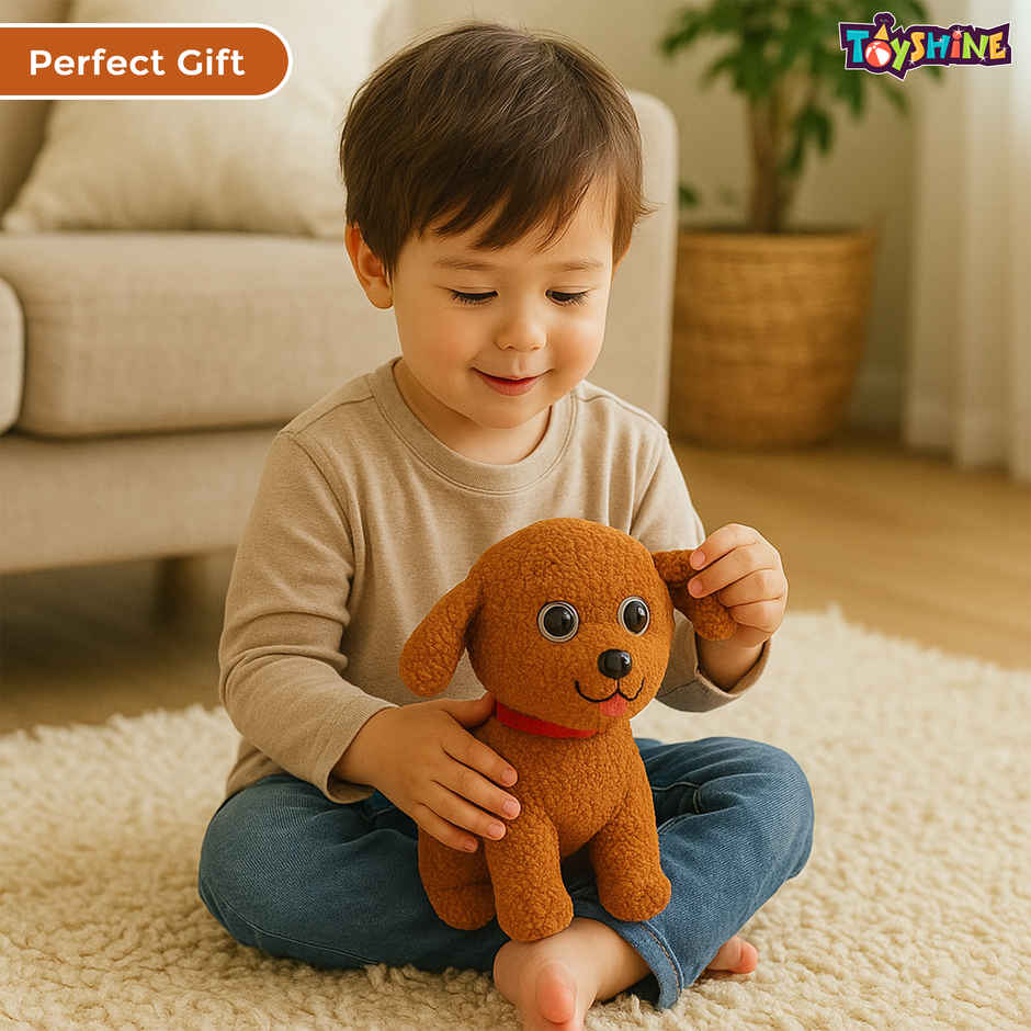 Spanker Cute Dog Soft Toy Fluffy Plush Puppy for Kids Multicolor | 23 cm