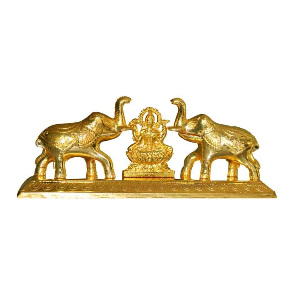 Devnidhii Kumkum/ Sindoor Box Gaj Laxmi Maa Dibbi in Gold Polish