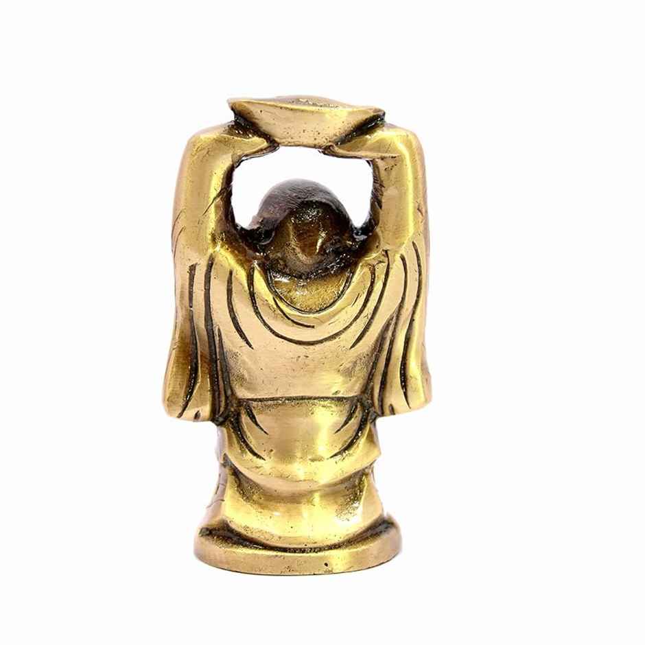 Devnidhii Laughing Buddha for Good Fortune and Money in Gold Polish
