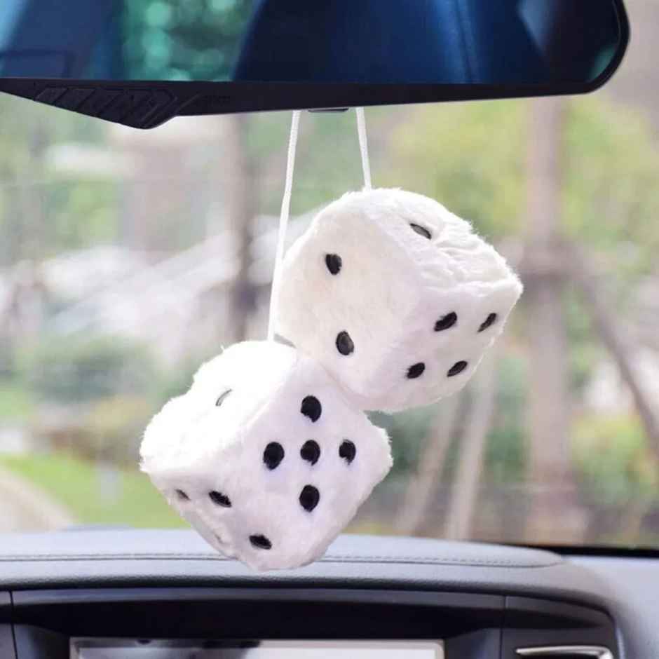Divine Vibes Car Hanging Air Freshener Dice Pendant Rear View Mirror Charms Hanging