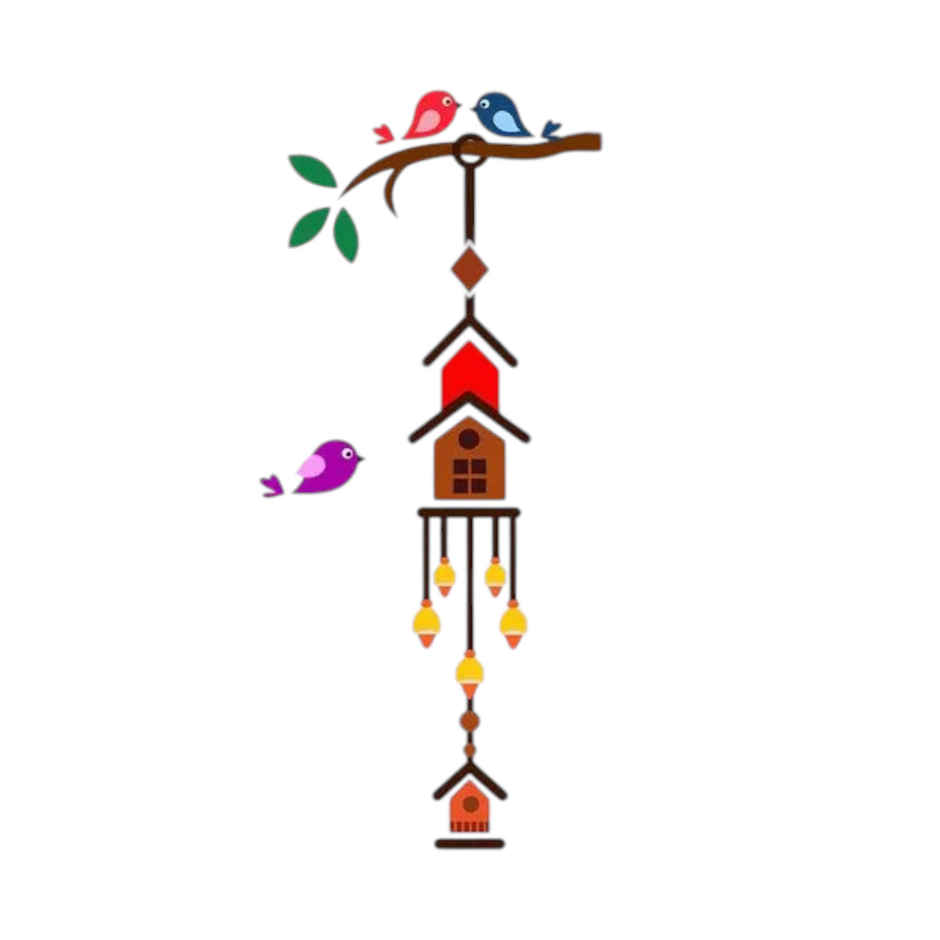 Wollzo 50 cm Birds Cage Removable Sticker