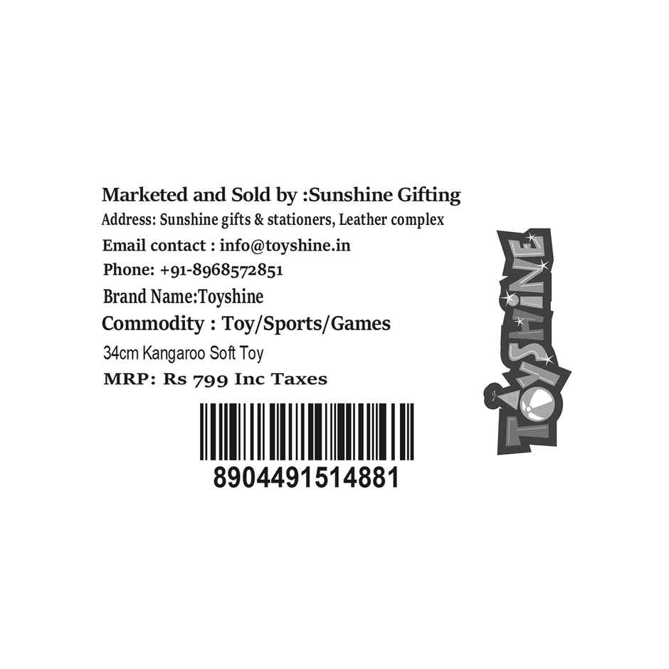 Spanker Kangaroo Soft Toy with Baby Joey Cute Plush for Kids Decor - 34 cm