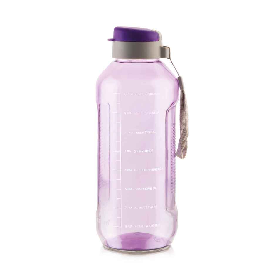 Attro Ultra Pro Motivational 2 L Water Bottle | BPA-free | Leak | Proof | Nylon Strap | Violet