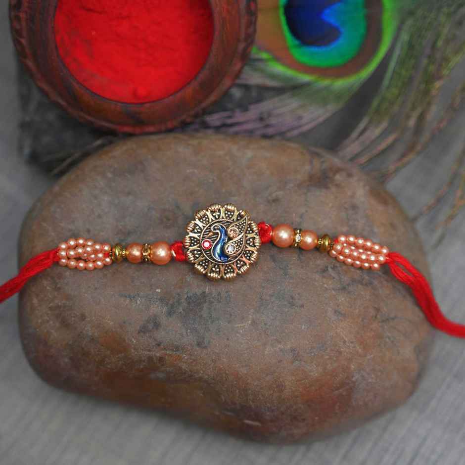 Aurum Fancy Peacock Rakhi With Meenakari