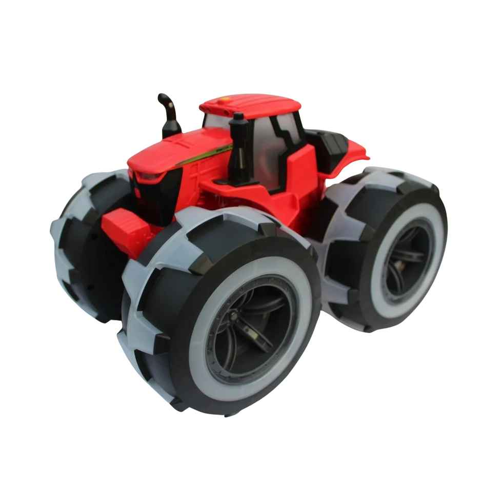 Kidology Tractor Toy with Rainbow Lights & Sounds | Truck Tractor Outdoor Car Toy for Kids - Red