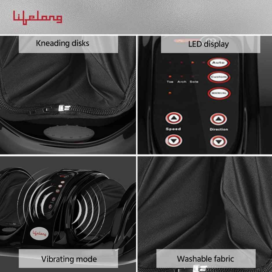 Lifelong Llm756 Powerful Electric Foot Massager For Pain Relief With Kneading And Rolling Massager