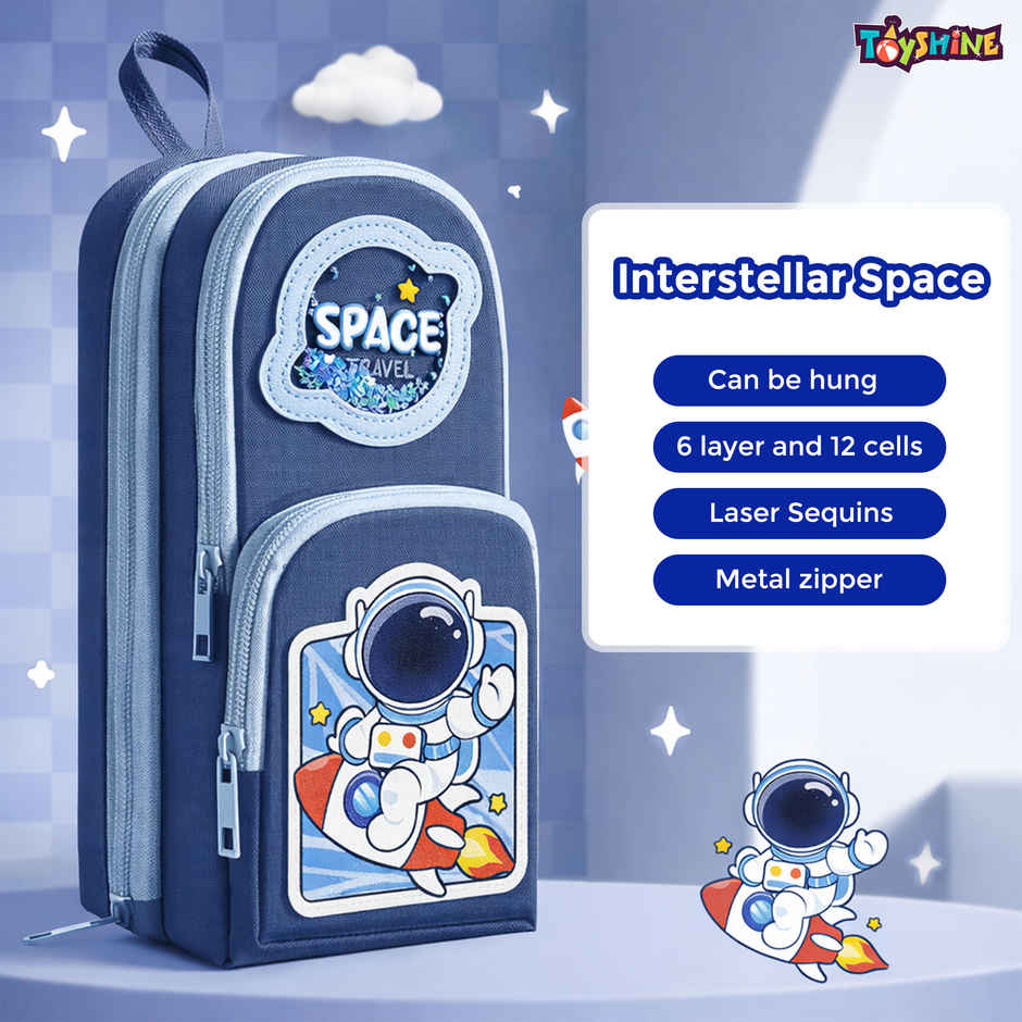 Toyshine Space EVA Hardtop Pencil Pouch Large Capacity | Dark Blue