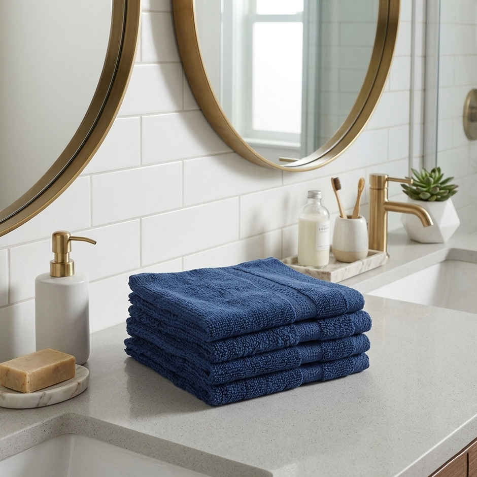 Bianca Face Towel Soft Blue | 480 GSM | 30cm x 30cm | Pack of 4