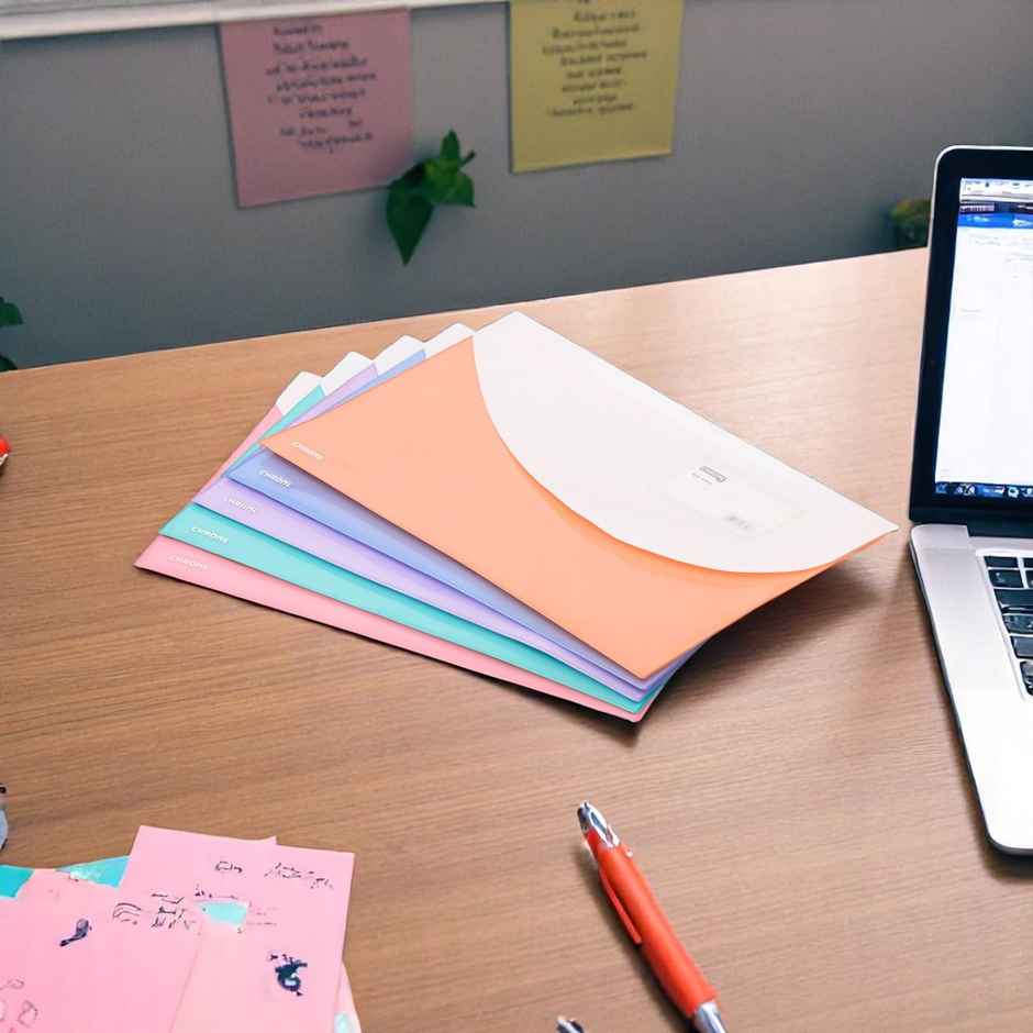 Chrome PP FC Document Bags with Front & Back Pockets (Colour May Vary)