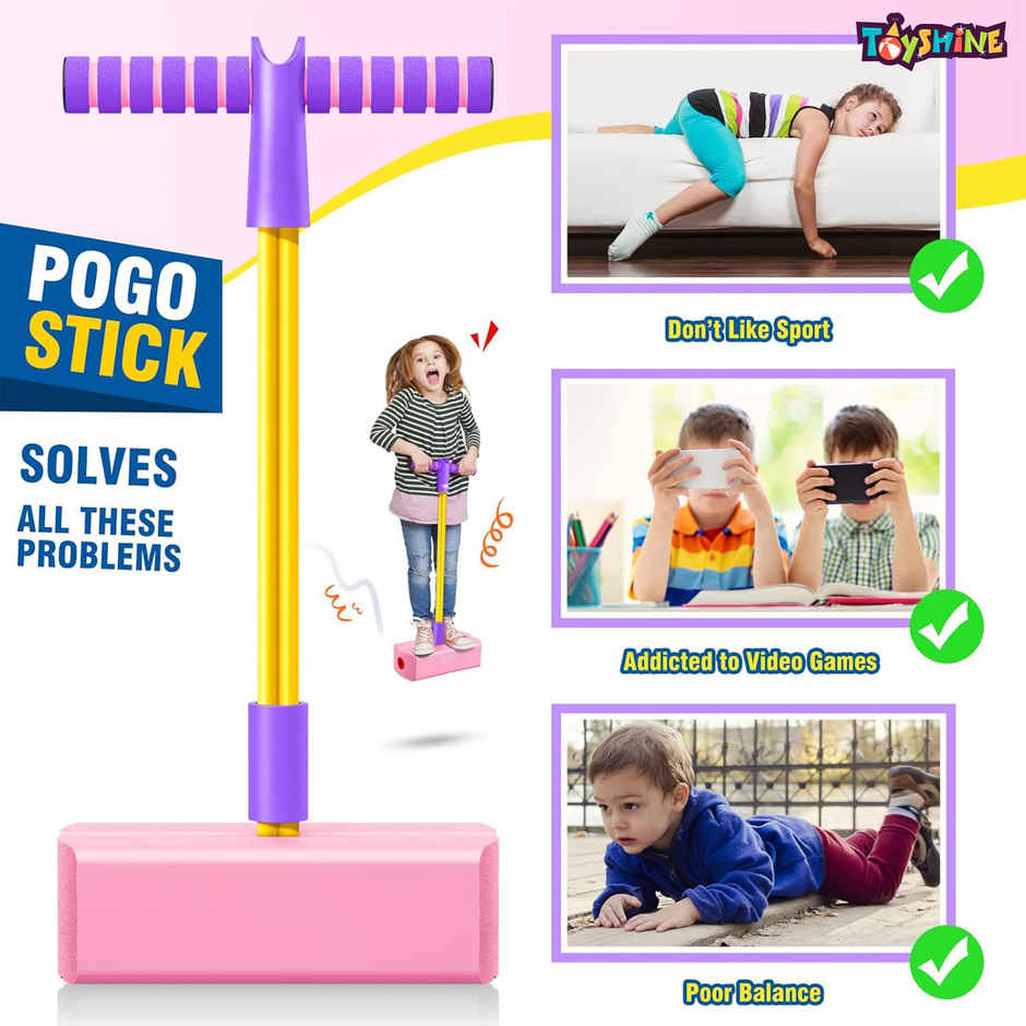 Toyshine Pink Foam Pogo Stick Jumper Toy Upto 70kg