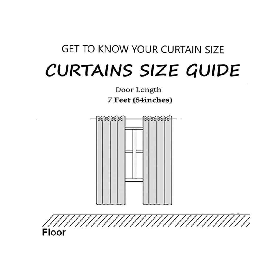 BAY6 Polyester Door Curtains | Set of 2 | 7x4 ft | Grey