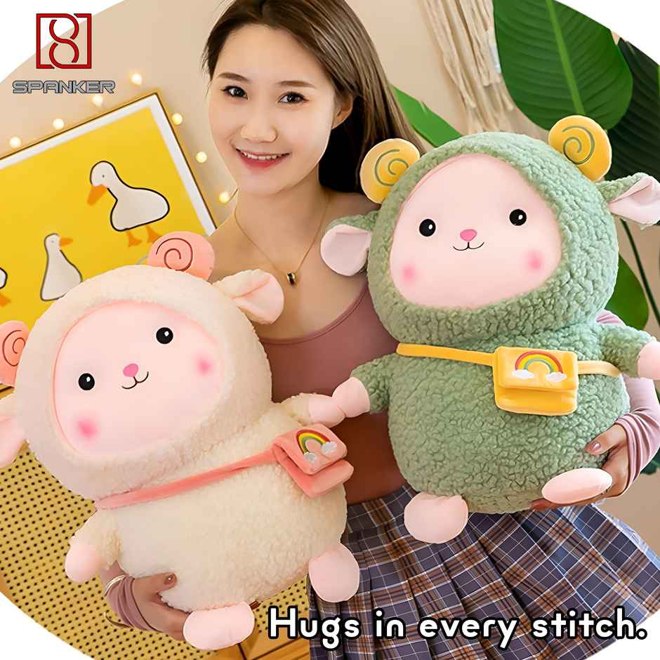 Spanker 38 Cm Sheep Plush Toy | Adorable Hugging Cushion | Green