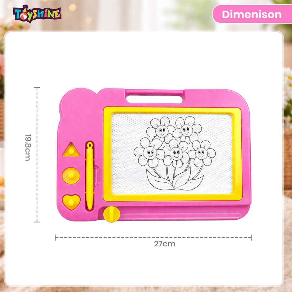 Toyshine Magnetic Slate Toy | Easy-To-Use, Non-Toxic Writing & Drawing Board For Kids - Multicolor