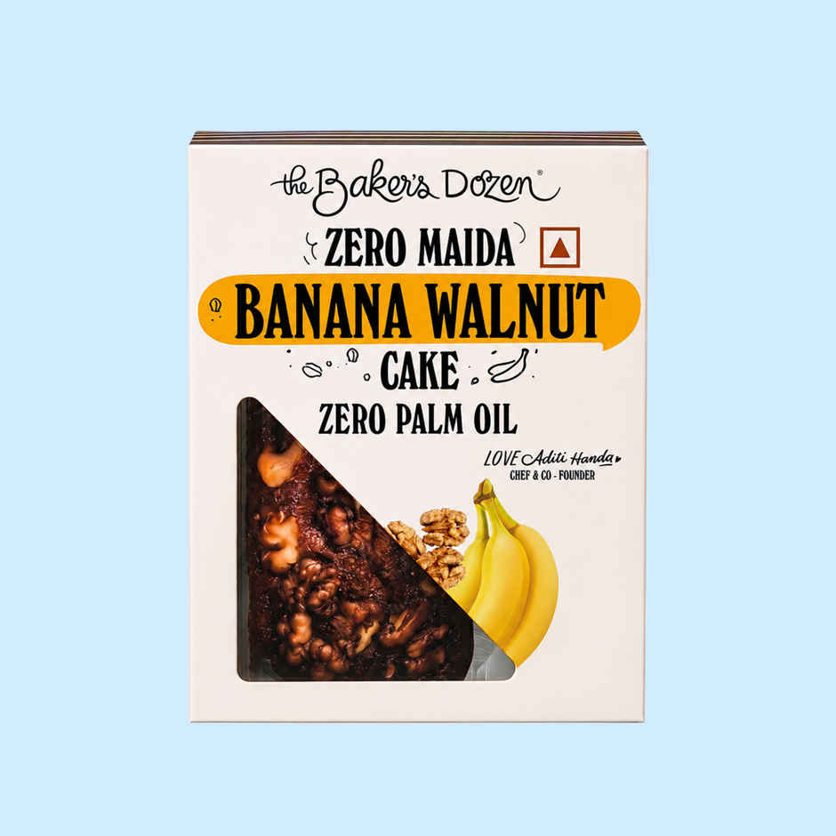 The Baker's Dozen Banana Walnut Cake Zero Maida | Whole Wheat | Fruit Cake Loaded With Walnuts