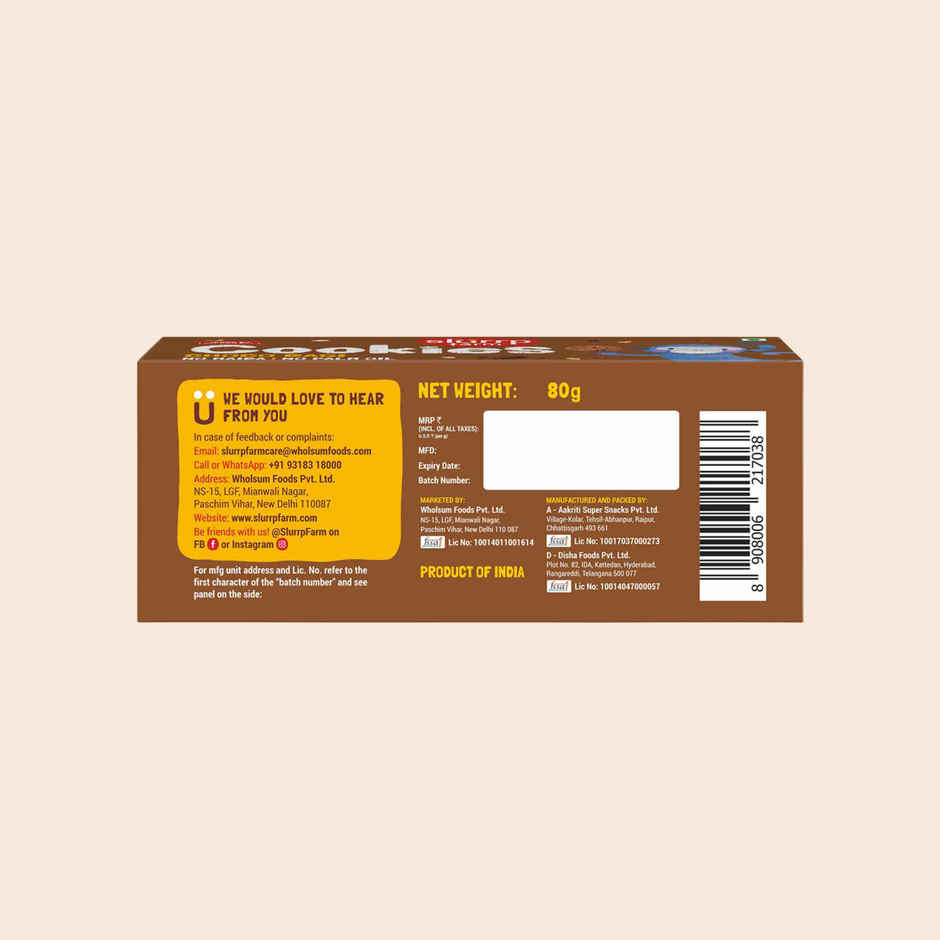 Slurrp Farm No Maida No Palm Oil Choco Ragi Cookies | Yummy Biscuits For Kids