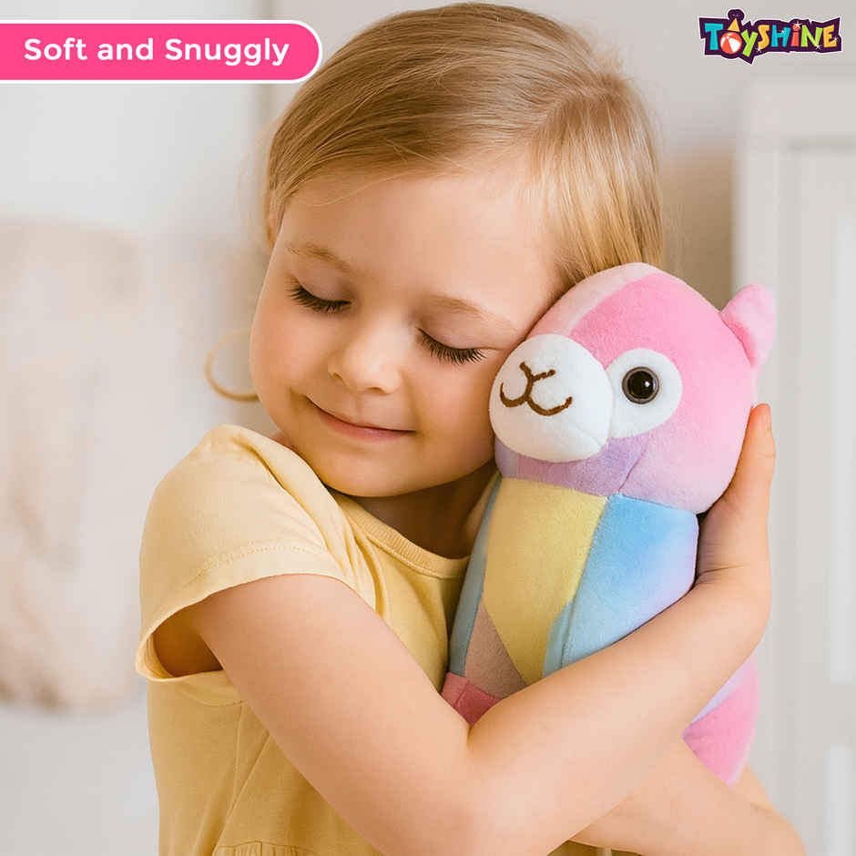Spanker Rainbow Alpaca Soft Toy Colorful Plush Alpaca for Kids | 18 cm