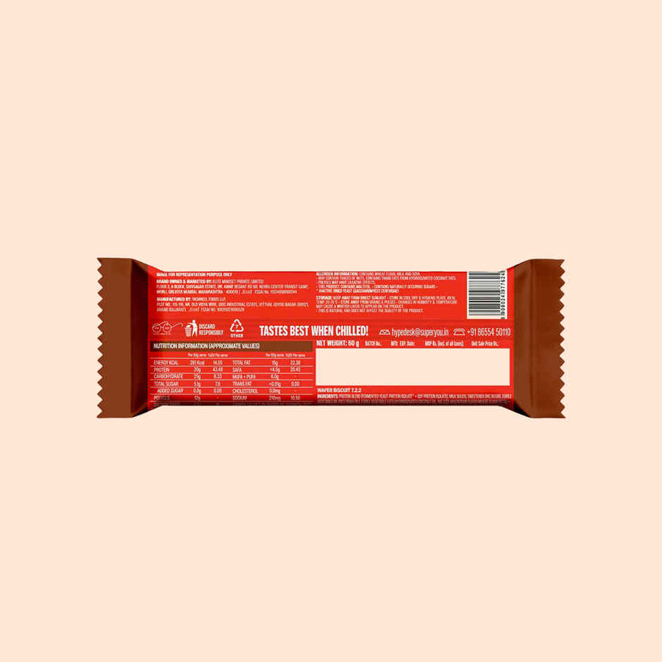SuperYou 20g Protein Mega Wafer | Nutty Chocolate | Made With Atta & Jowar, No Added Sugar, No Palm Oil
