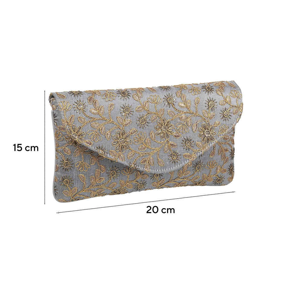 Metro Women's Fabric Clutch | Gun Metal - One Size