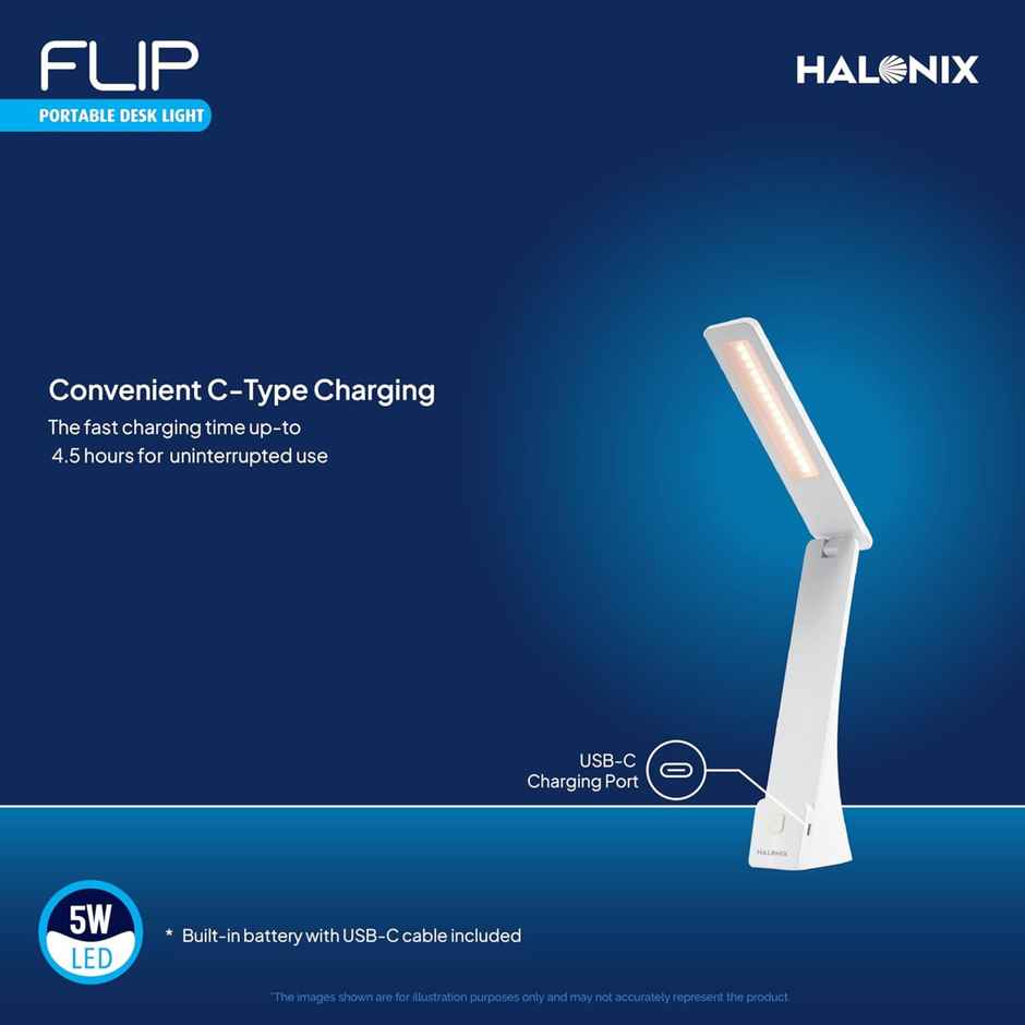 Halonix Flip 5w Table Lamp With 3 Lighting Modes.