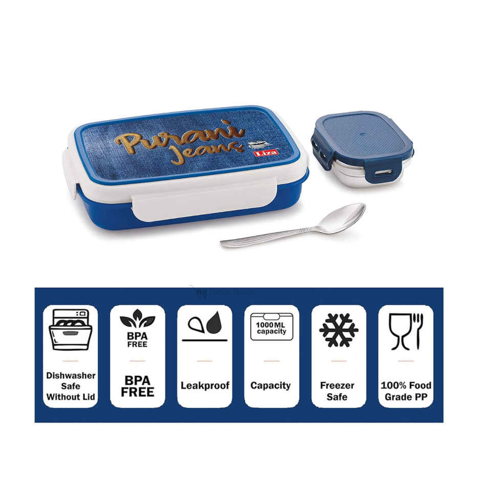 Liza Snack Pro Lunch Box With Inner Steel Blue