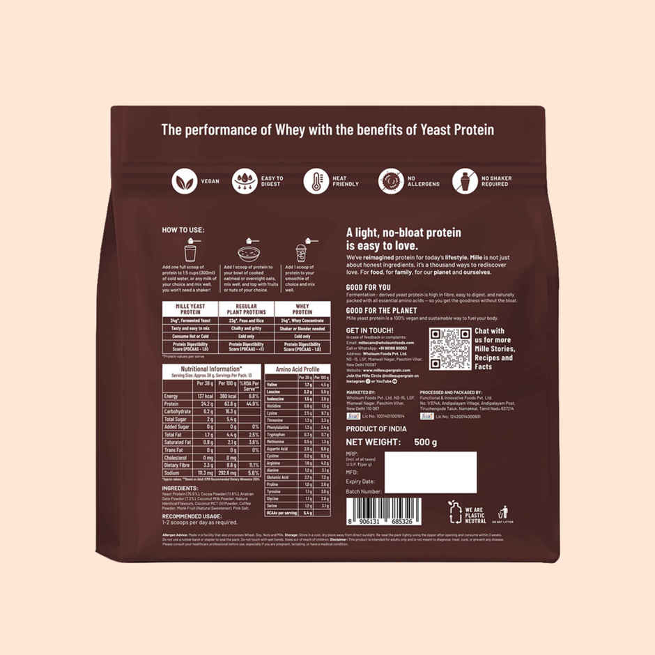 Mille Yeast Protein Dark Chocolate