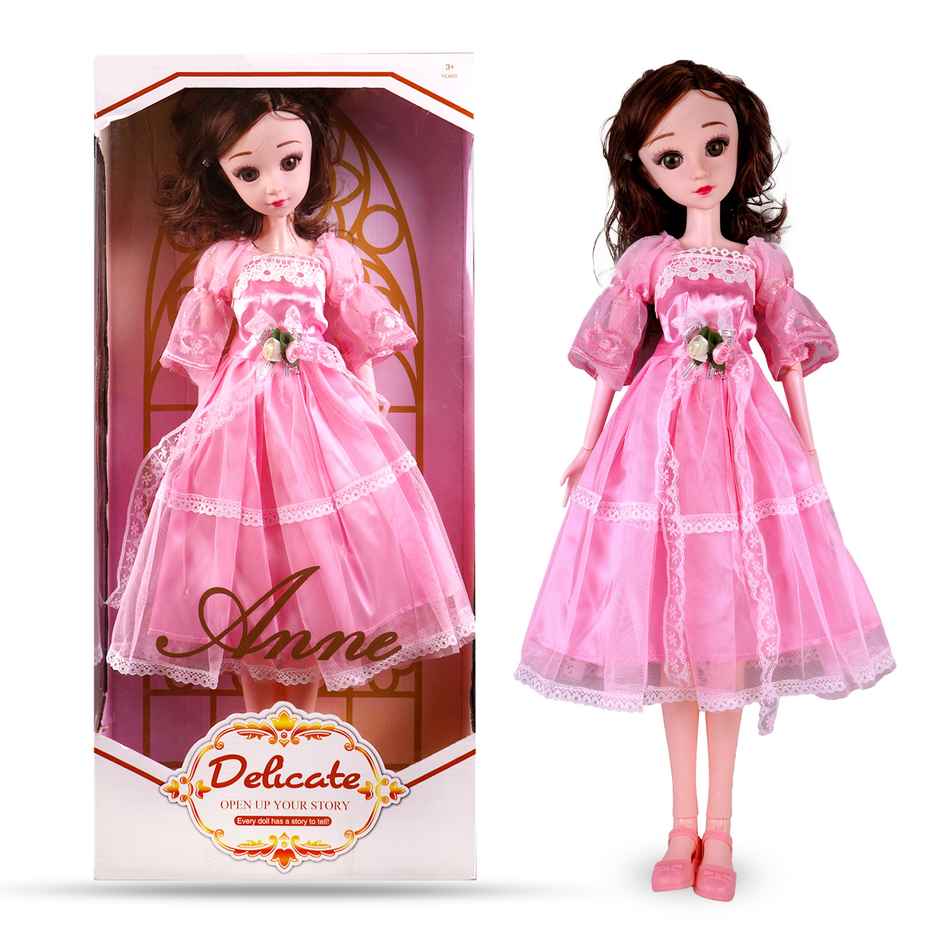Toyshine 21 Inch Anne Fashion Doll With 3D Eyes | Folding Hands | Pink