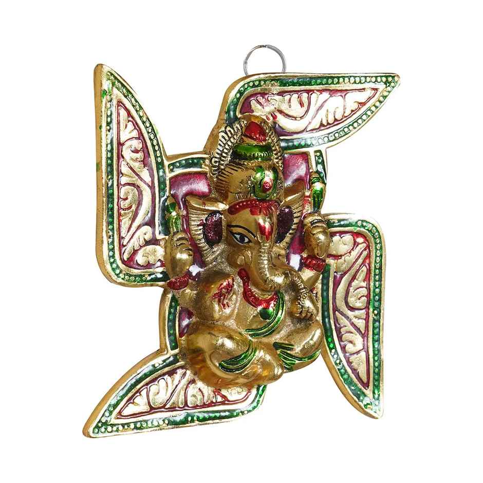 Ganesh Ji on Meenakari Swastik Wall Hanging | Devnidhi