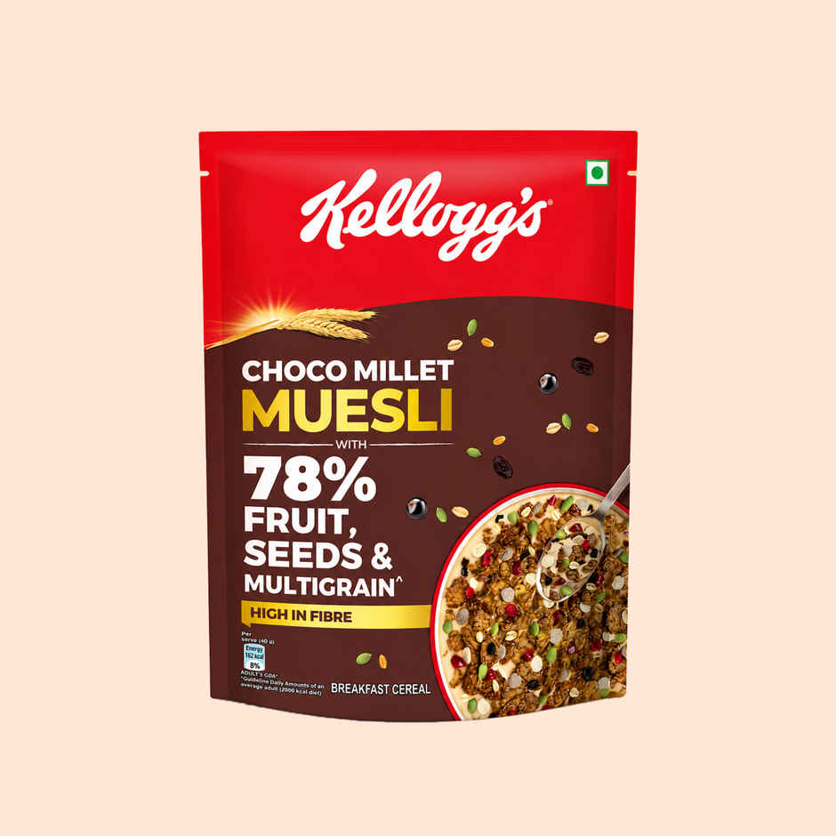 Kellogg's Choco Millet Muesli 78% Fruit, Seeds And Multigrain|Power Breakfast|No Maida No Palm Oil