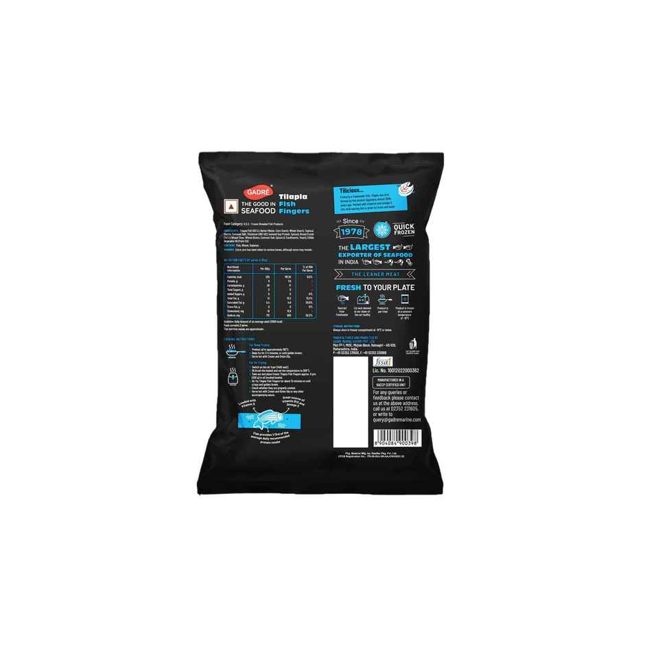 Gadre Tilapia Fish Fingers | No Added Preservatives | Frozen Seafood | Ready To Fry Non Veg Snack