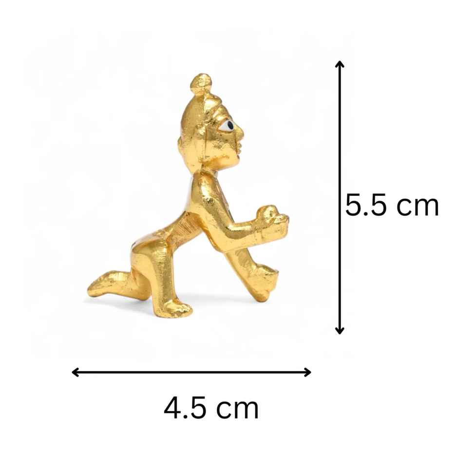 Laddu Gopal Idol | Size 2 | Metal with Gold Coating | Chandar