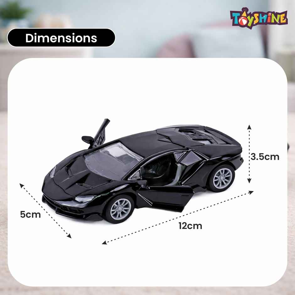 Toyshine 1:32 Scale Die Cast Sports Model Vehicle Toy Car With Pull Back, Black