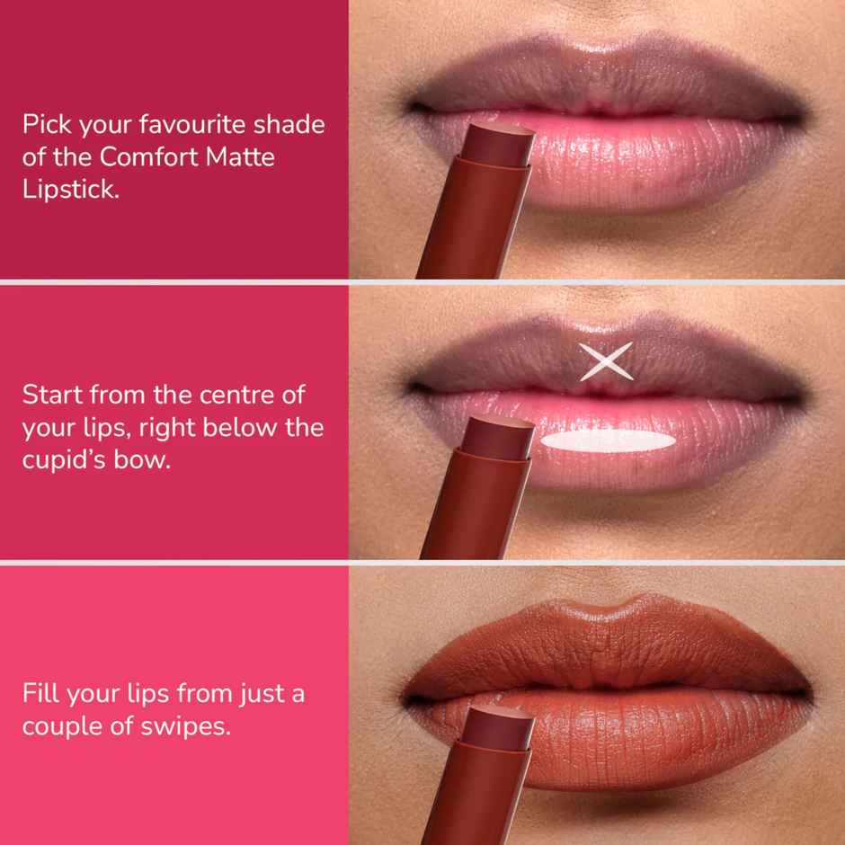 Mila Beaute Comfort Matte Lipstick | Pigmented & Long-Lasting | Choco Brownie