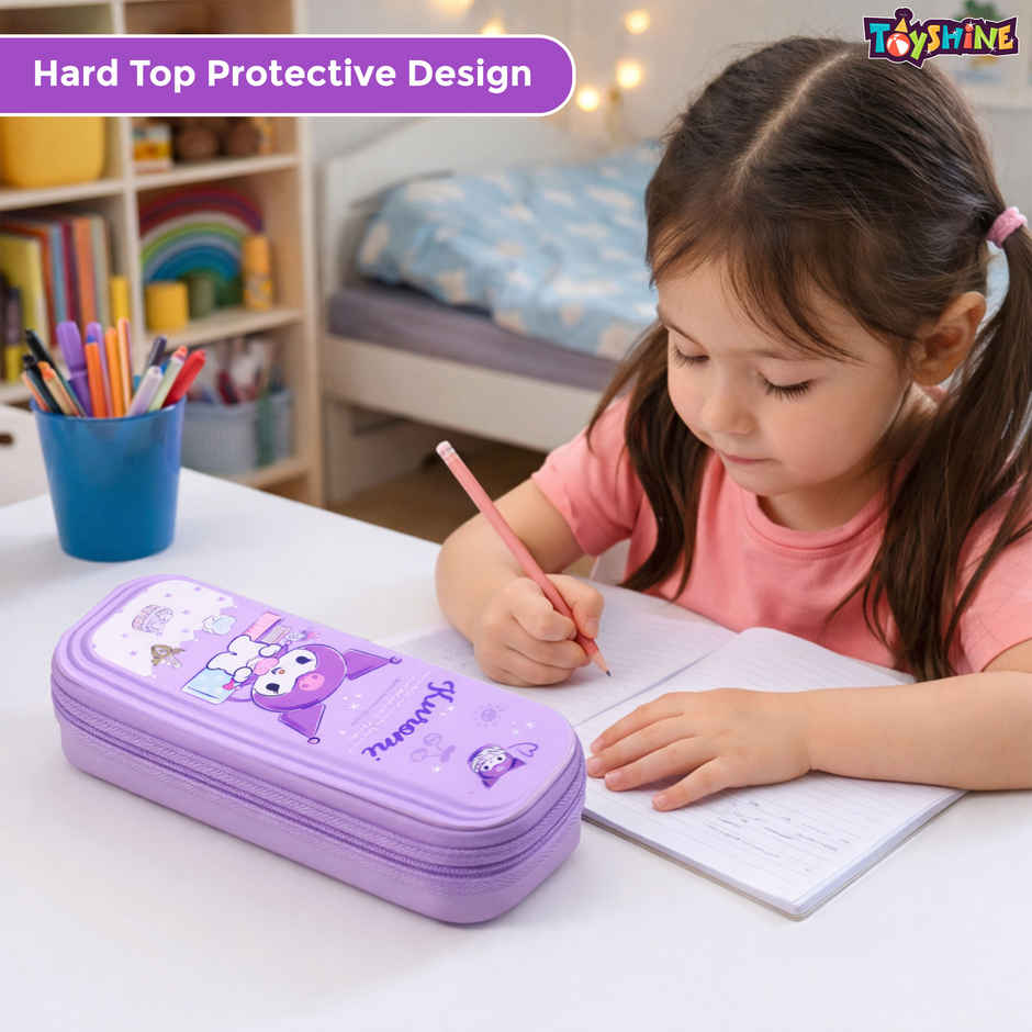Toyshine Magic World EVA Hardtop Pencil Pouch Double Compartment | Purple